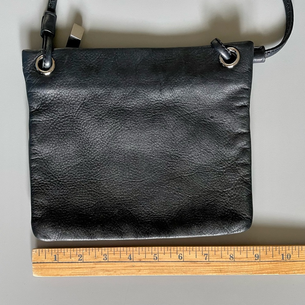 Margot Pebbled Black Leather Crossbody Bag Purse - Picture 4 of 12